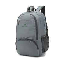 哥森皮肤包超轻可折叠旅行包双肩包户外登山背包轻便男女休闲书包 8005常规款灰色