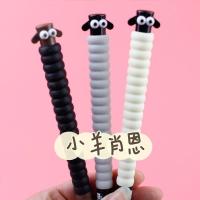晨光小羊肖恩软硅胶中性笔拔帽水笔可爱学生用黑色0.5mm易烊千玺 灰色小羊1支