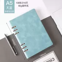 活页记账本家庭现金日记账本日常收支手账明细账多功能理财手账本 天蓝色[无扣]