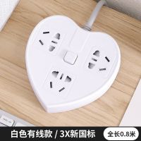 【 安全】家用多功能USB插座板无线转换器带线排插多孔接线板 白色+【0.8米线】