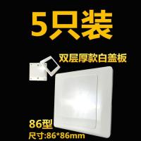 86型空白面板 白盖板 86白面板 开关插座白板 家用工程款加厚面板 B款 厚款双层 5只装