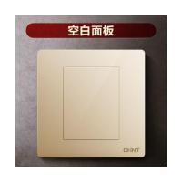 正泰墙面开关插座大面板多孔家用墙插2L金色无边框正太电源USB插 空白