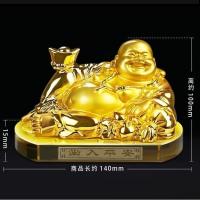 车内装饰摆件弥勒佛像保平安汽车摆件车载香水车里装饰品汽车用品 超大金佛[送香水]