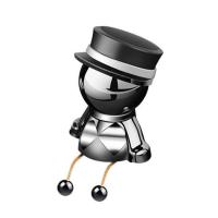 汽车手机支架仪表台多功能通用型手机导航架吸盘式车载手机支架座 升级款金属公仔(黑白)送2磁片2底胶