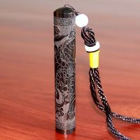火折子黑檀木充电打火机防风创意USB电子点烟器个性挂件男士烟具 挂绳貔貅-简装.