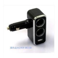 舜威汽车一拖二点烟器一拖三带双usb车充一分二多功能车载充电器 SD-1909 单USB 黑色