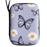 卡通可爱小熊耳机收纳包数据线充电器U盘公移动硬盘零钱整理盒子 长包 紫色蝴蝶