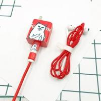 华为nova7pro/6/5数据线保护套p40pro充电器保护线v30耳机缠绕绳 红线-红贱猫