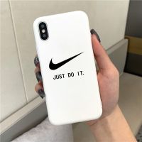 苹果11Pro手机壳xsmax耐克7plus男iPhoneXR小磨砂xs防摔6S女8plus just勾勾-白色 苹果5