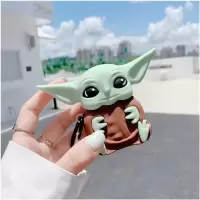 卡通外星人耳机壳Airpods1/2代保护套无线蓝牙耳机硅胶防摔保护壳 尤达外星人 苹果AirPods 1/2代
