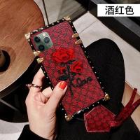 潮牌苹果x/xs/xr手机壳iPhone11/6/7plus/6splus女款max防摔8plus 红玫瑰 送皮质挂绳+