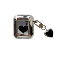创意感温电镀爱心适用苹果airpods2无线蓝牙耳机保护套软壳苹果3 电镀爱心+同款挂件 苹果airpods1/2耳机套