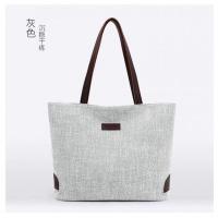 原创大包潮文艺女包棉麻布包大容量单肩包百搭帆布包休闲手提包包 灰色