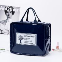 韩国饭盒袋保温袋便当袋手提包带饭的袋手拎袋帆布袋学生拎袋午餐 藏青色 小号21*11*17cm