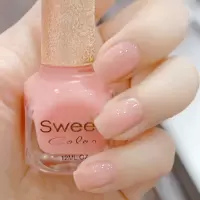 SweetColor无毒指甲油持久不可剥防水裸色裸粉色透明亮油学生免烤 果冻粉