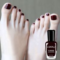 指甲油免烤持久不可剥黑色透明亮片显白脚趾甲油夏季新款大瓶套装 15樱桃酒红