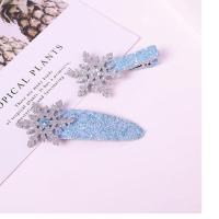 儿童发夹子艾莎公主头饰冰雪奇缘2发卡蝴蝶结爱莎皇冠小女孩发饰 雪花BB夹