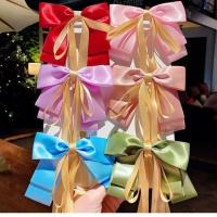 古风发饰女童蝴蝶结发夹儿童发夹后脑勺节日礼物马尾头饰汉服发饰 短飘带一个