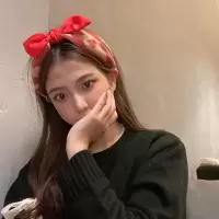 [精品]韩国小香风毛线爱心可爱蝴蝶结发箍百搭发卡头箍女士发卡 小香风红色