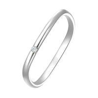 【不掉色小方戒】正四方形版钛钢金色简约女款简约水钻石戒指子 银色 9美号（专柜18-20港号）