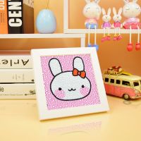 2021新款钻石贴画带框diy手工制作礼物十字绣小件材料包自己绣 小白兔 不含框