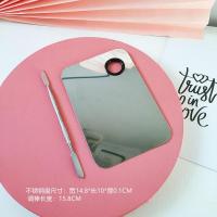 彩妆亚克力调色盘调和粉底液粉底膏调色板含调棒套装化妆师专用 不锈钢调色盘+棒