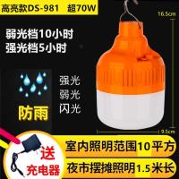 充电灯泡超亮LED强光夜市灯摆摊家用无线移动照明停电应急东之胜 超亮高富帅70W+白光+三档调光