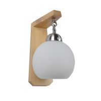 北欧实木卧室壁灯现代简约走廊背景墙木壁灯客厅创意过道床头灯具 暖光LED灯泡