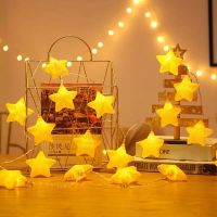 地摊批发LED裂纹星星灯小彩灯闪灯串笑脸云朵灯泡装饰品ins少女心 【裂纹星星灯】金黄 遥控款】拍这个+灯