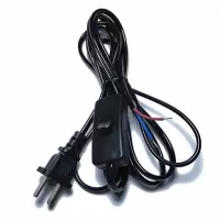 。带插头调光旋钮电源线白炽灯泡线学生台灯调节按钮开关调光器 1.8米黑色303普通开关线
