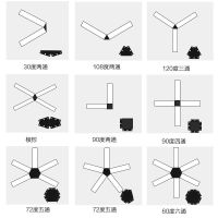 办公室led长条灯吊灯创意个性展厅拼接造型灯工程条形灯办公灯具 7*4-120度两通