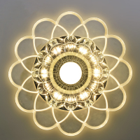 玄关灯入户灯led水晶牛眼灯天花板射灯走廊灯阳台七彩孔灯走道灯 LED3W-暖光 暗装：开孔5-10厘米