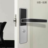 门锁不锈钢门锁卧室门锁家用室内门锁把手木门锁房间门锁通用换锁 B款 孔距110，锁舌30