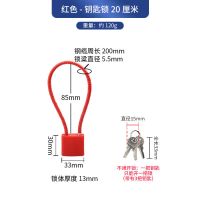 头盔锁钢丝绳密码挂锁钢缆锁柜子文件柜长挂锁钢丝锁防盗挂锁 20厘米[红色]钢缆锁 3把钥匙