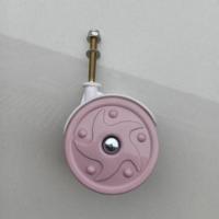 学步车轮子通用带刹车螺丝静音轮轱辘 配件万向轮 儿童婴儿车 长螺丝粉色塑料轮(5.5CM) 一个轮