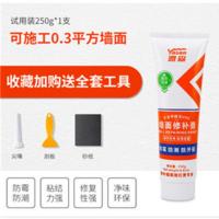 雅森免漆补墙膏防水防潮防霉墙面修补白色家用墙面修复裂缝腻子膏 250克装*1支 [送工具]