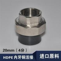 PE外丝内丝铜双头双活接PE转PPR铜活接转换接头水管管材管件 20mm（4分）PE内丝铜活接