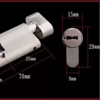 超C级叶片防盗锁芯大葫芦旋钮锁芯单开锁芯85木门入户门锁芯 小单开70mm只带3个钥匙