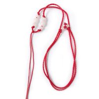 吊坠挂绳手工编织翡翠玉坠珠链绳男女款和田玉佩挂件绳挂坠绳子 可调节-细款-红色[两条]