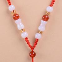 手工编织项链绳玉佩吊坠挂绳男女士挂脖玉髓挂件绳玉器挂坠绳子 调节款 01 红色
