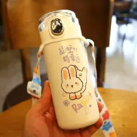 儿童保温水杯少女心ins可爱小学生简约高中初中便携日系小巧直饮 越努力-350ml(送背带)