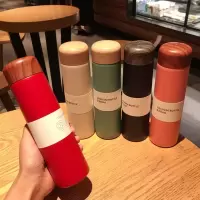 ins韩版小巧可爱木纹不锈钢保温杯简约学生迷你便携150ml水杯子 150ml白色