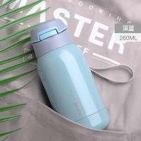 。孕妇老人用的保温杯带吸管杯老年人病人少女女成人喝水杯子L 赠:杯刷+吸管刷 深蓝色-260ML