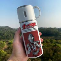 奥特曼超人保温杯趣味怪兽304不锈钢水杯子儿童学生便携带杯盖子 350ml盖可当杯BW181奥特曼