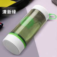 玻璃杯家用耐热便携水杯带茶隔过滤泡茶杯子大容量男女士随手杯 清新绿防摔塑玻杯