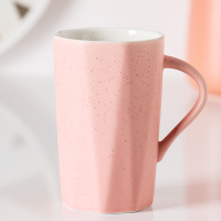 杯子陶瓷水杯创意个性潮流马克杯带盖勺ins简约男女咖啡茶杯家用 粉色满天星-单杯(无盖无勺)