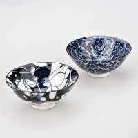 青花瓷斗笠杯10只套装陶瓷功夫小茶杯单杯个人杯复古品茗茶盏茶碗 青花斗笠杯随机2个