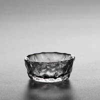 爱洛琳 功夫茶具日式锤纹玻璃品茗杯 创意手工小茶杯主人杯水杯 凌霜玻璃品茗杯