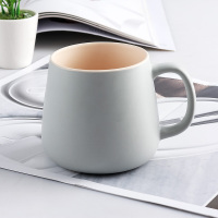 马克杯大容量好看的水杯女可爱少女家用陶瓷杯一对情侣款杯子陶瓷 单杯款式一 单杯无盖勺