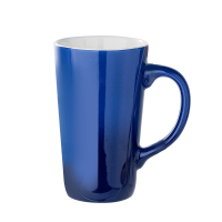 马克杯带盖勺创意陶瓷杯子男女个性潮流茶杯咖啡杯大容量家用水杯 宝蓝（单杯）